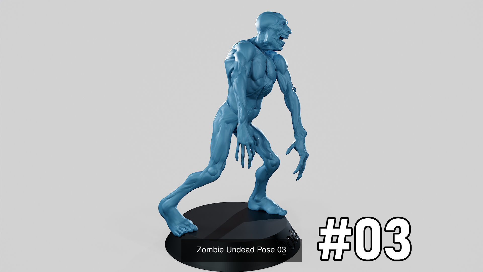 Zombie Undead in Epic Pose 3D Printable Pack 3D Model Collection_8
