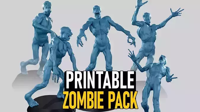 Zombie Undead in Epic Pose 3D Printable Pack 3D Model Collection