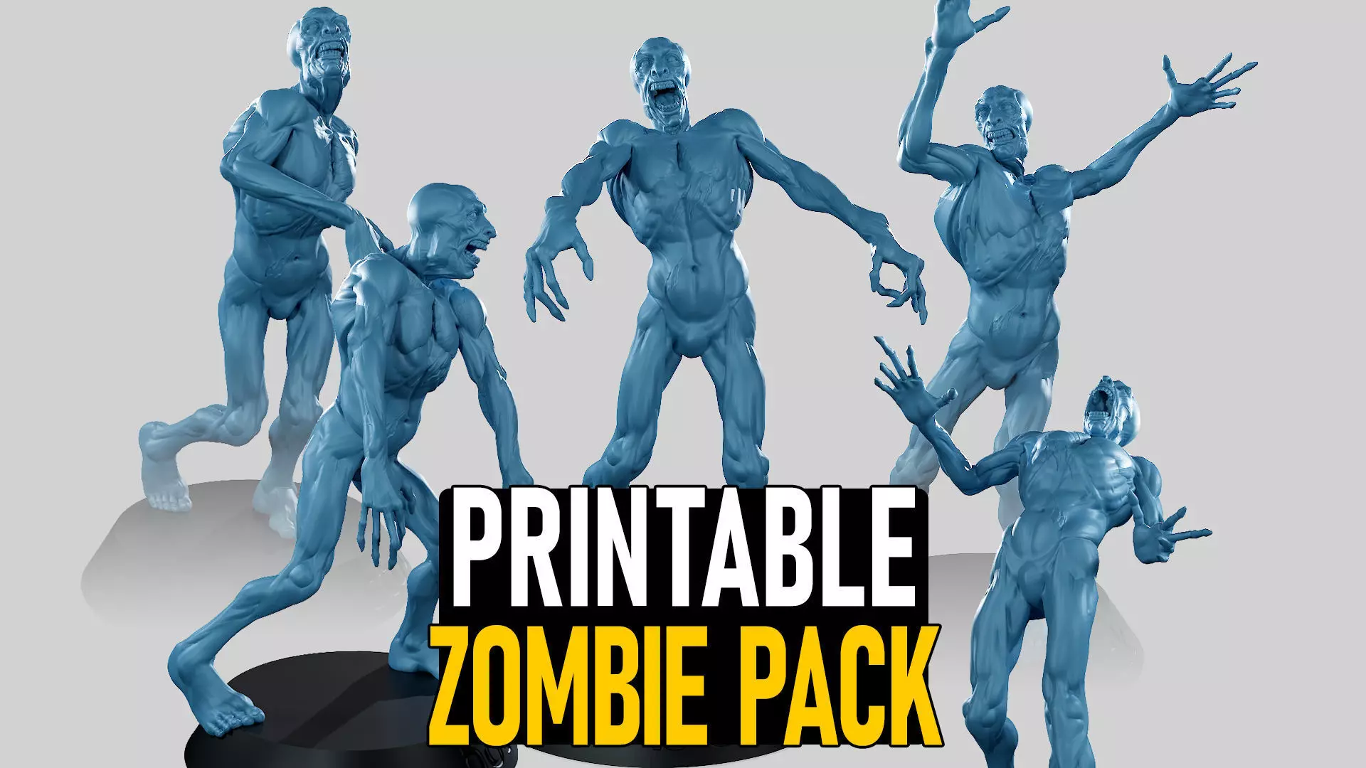 Zombie Undead in Epic Pose 3D Printable Pack 3D Model Collection_0