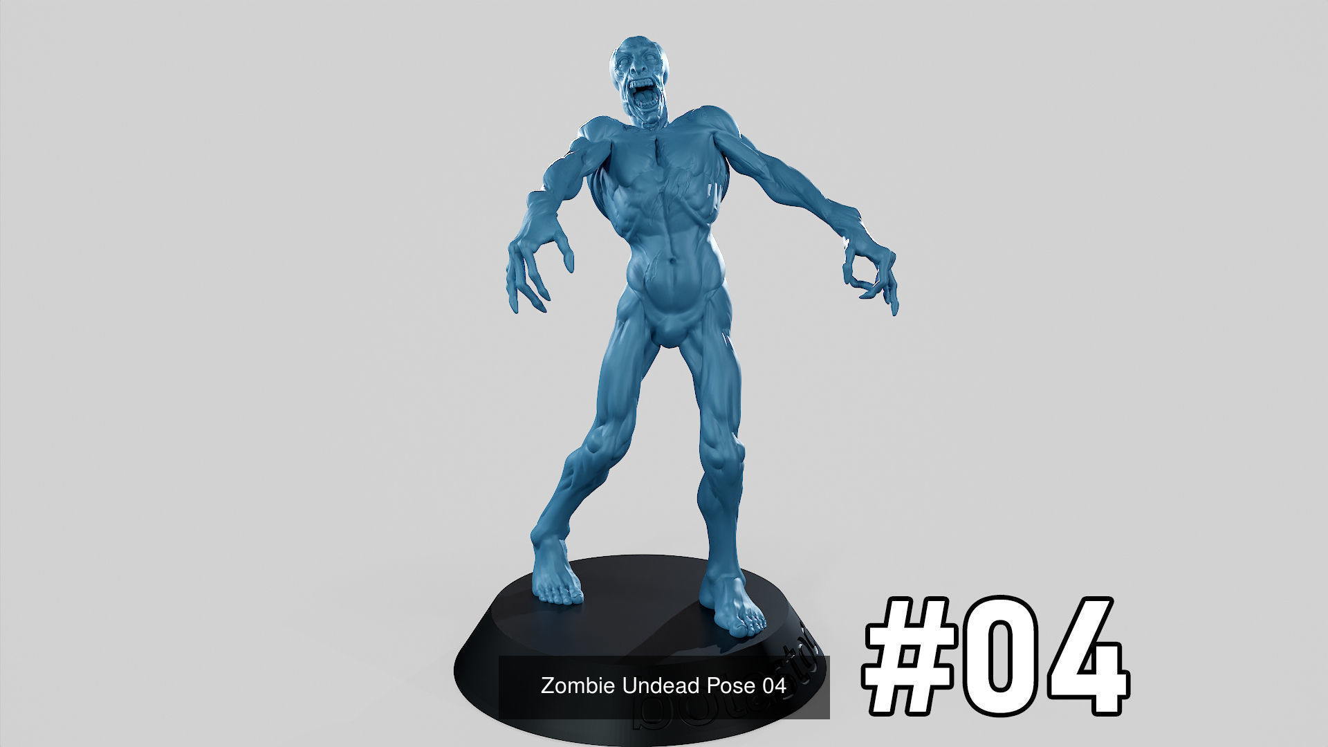 Zombie Undead in Epic Pose 3D Printable Pack 3D Model Collection_9