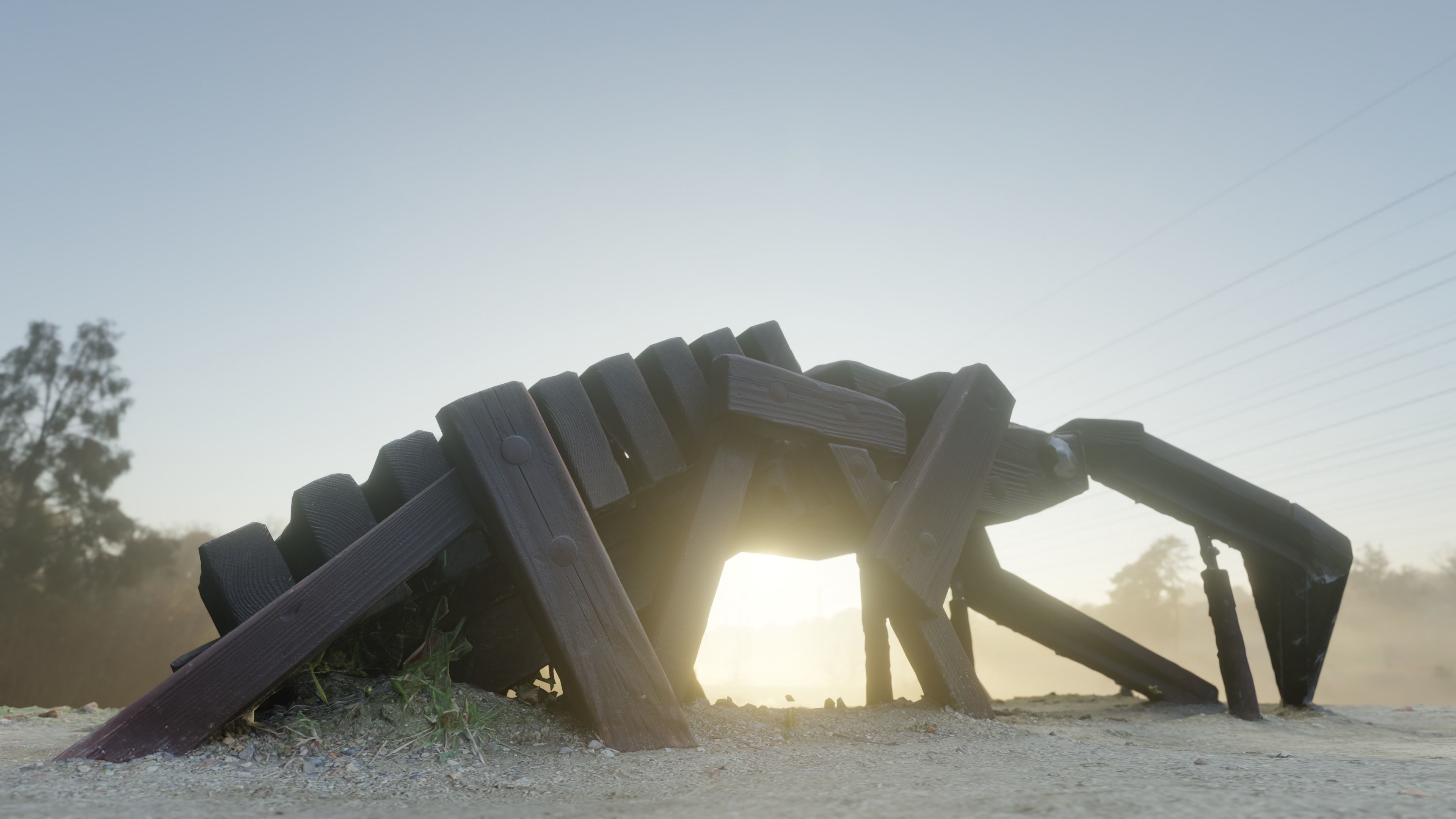 Playground Equipment -Animals and Stag Beetle- Low-poly 3D model_7