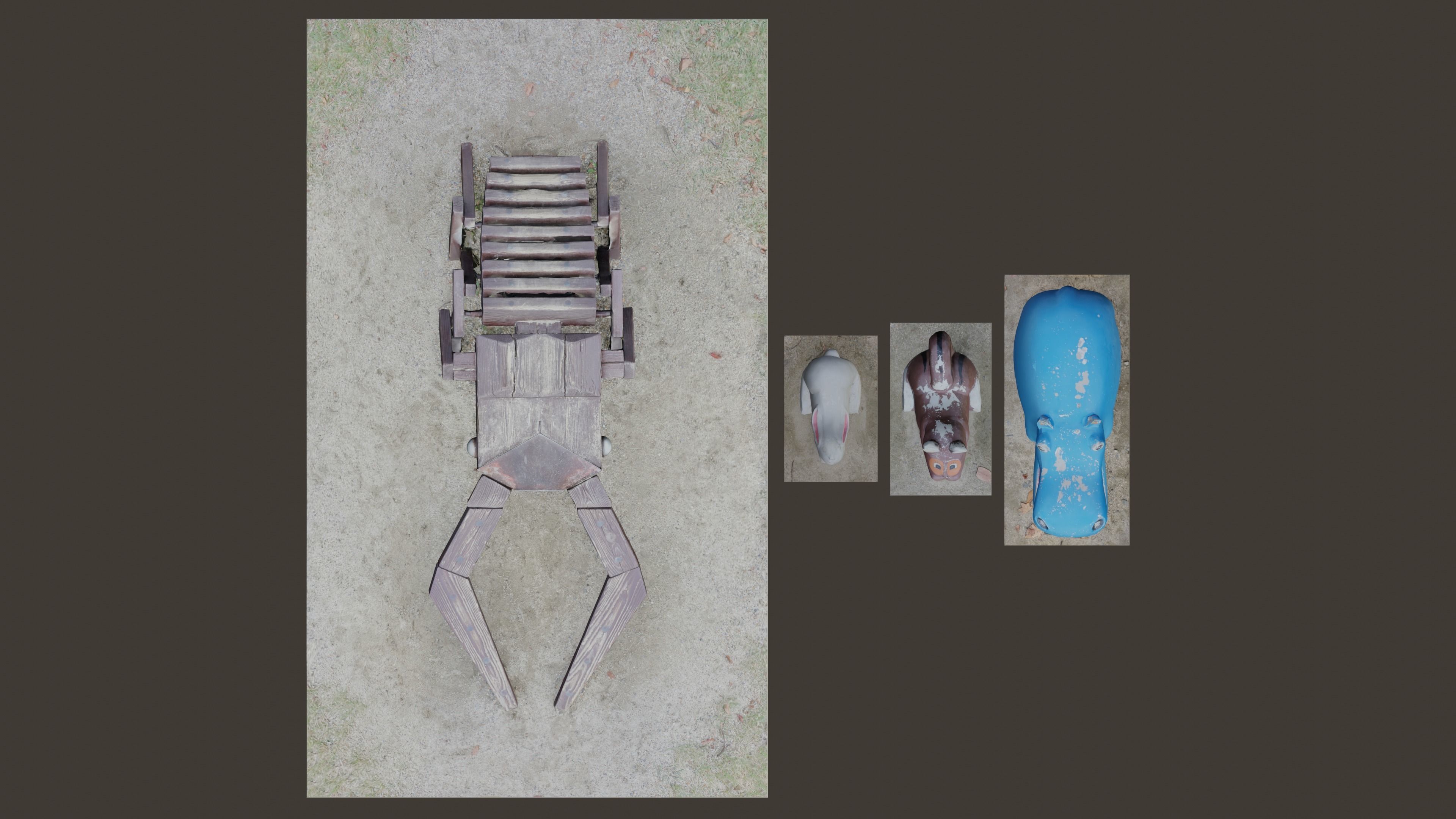 Playground Equipment -Animals and Stag Beetle- Low-poly 3D model_5