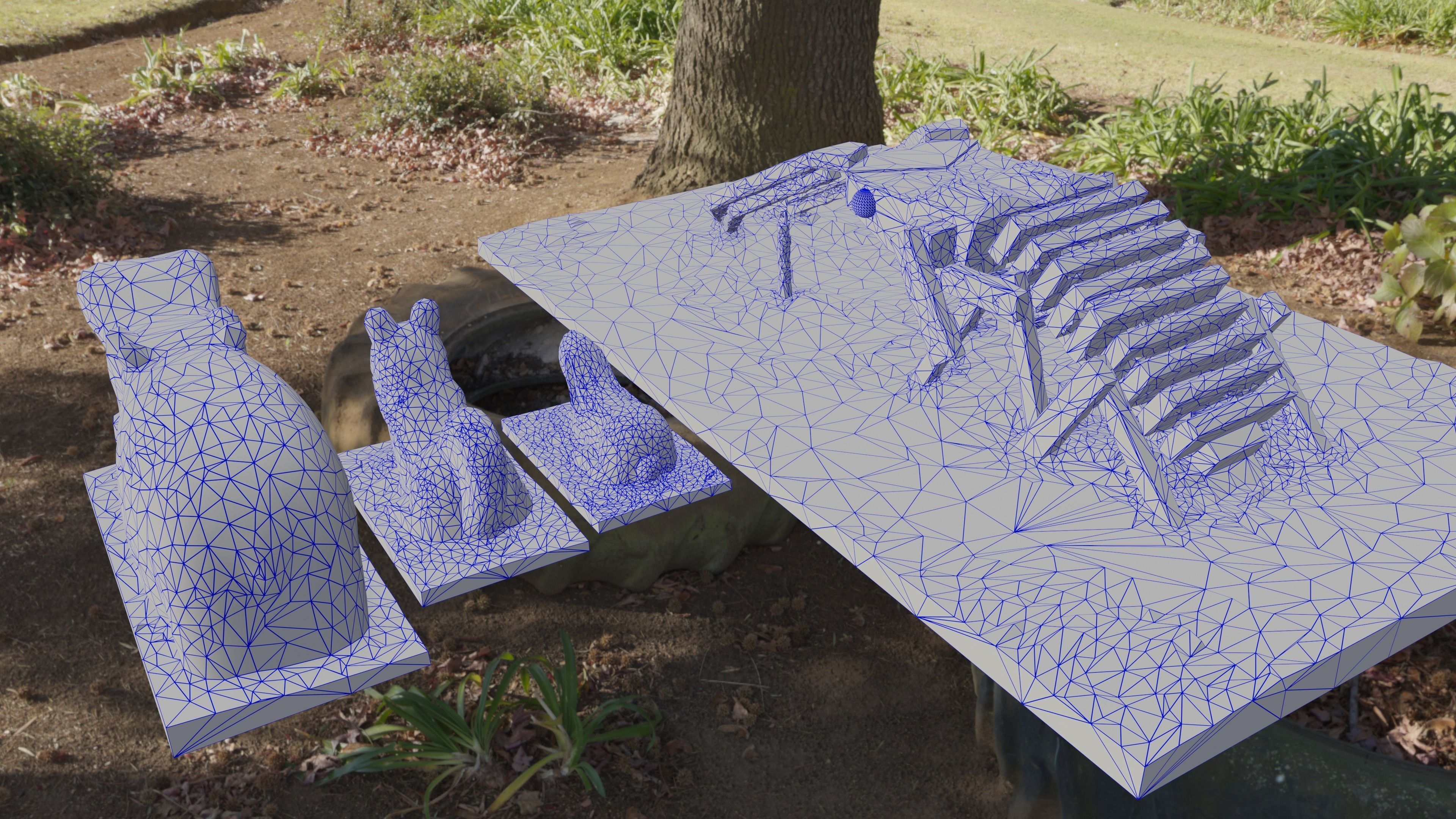 Playground Equipment -Animals and Stag Beetle- Low-poly 3D model_4