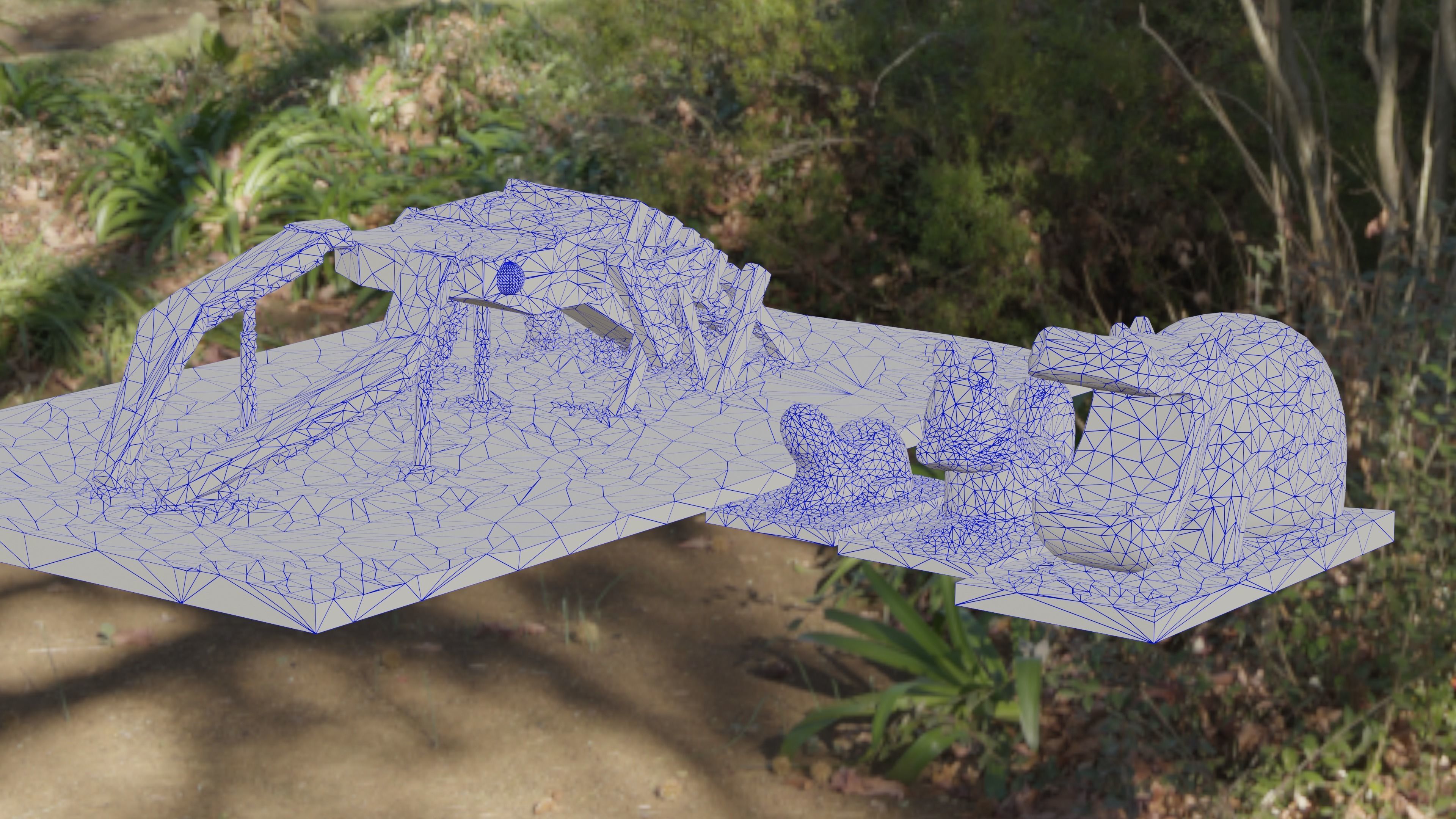 Playground Equipment -Animals and Stag Beetle- Low-poly 3D model_1