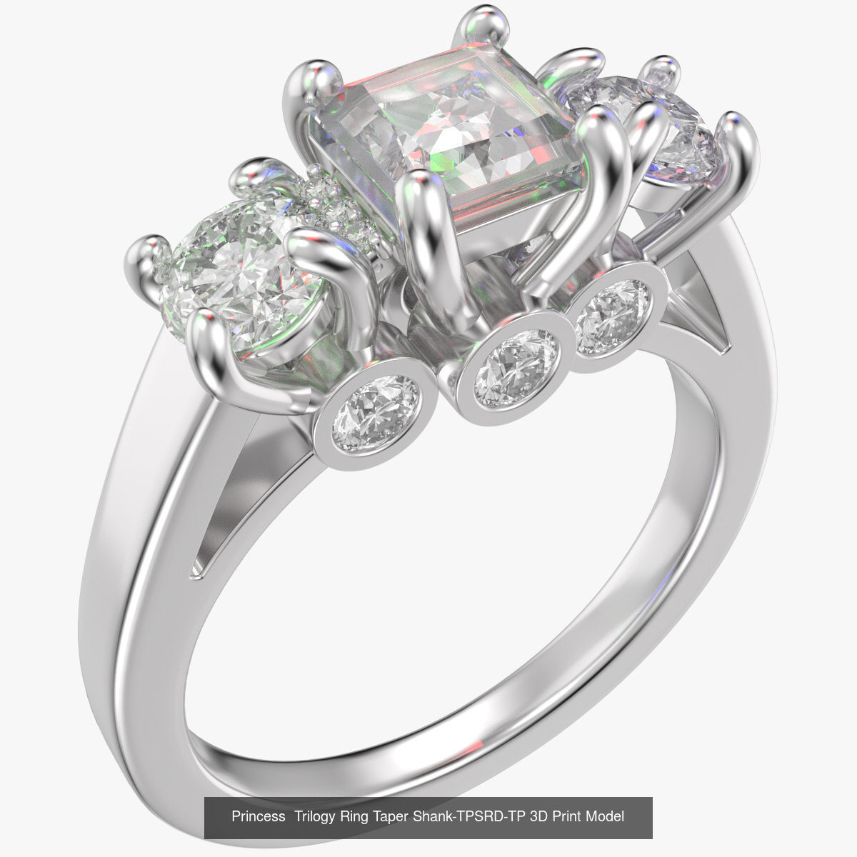 Princess  Trilogy Ring 3 Versions Shanks 3D Model Collection_6