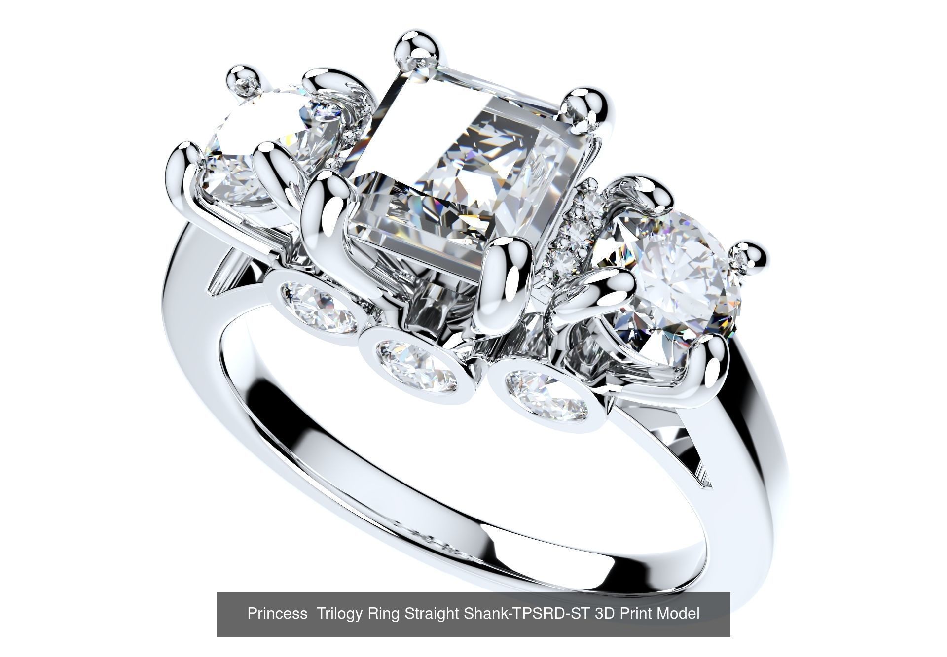 Princess  Trilogy Ring 3 Versions Shanks 3D Model Collection_5