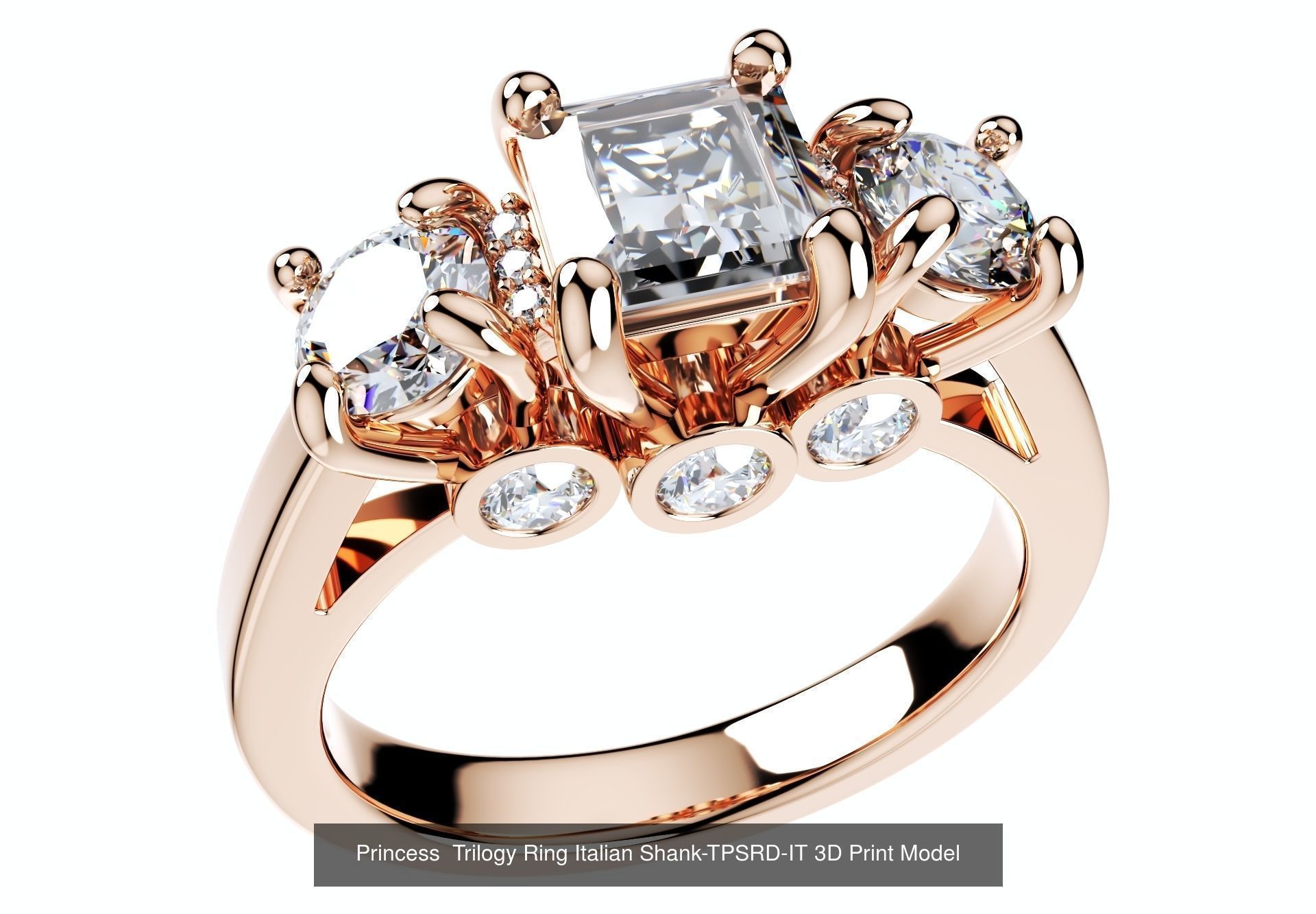 Princess  Trilogy Ring 3 Versions Shanks 3D Model Collection_4