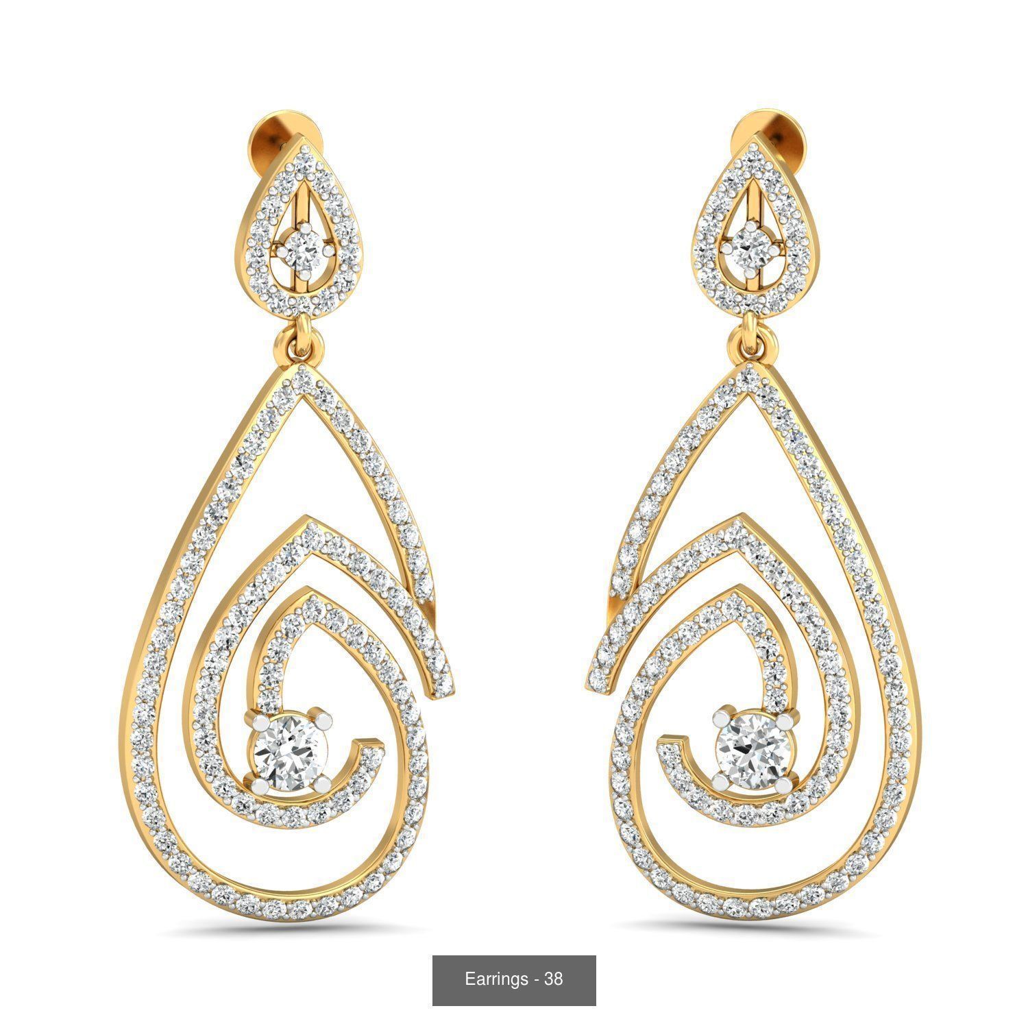 98 Earrings models 3D Model Collection_78