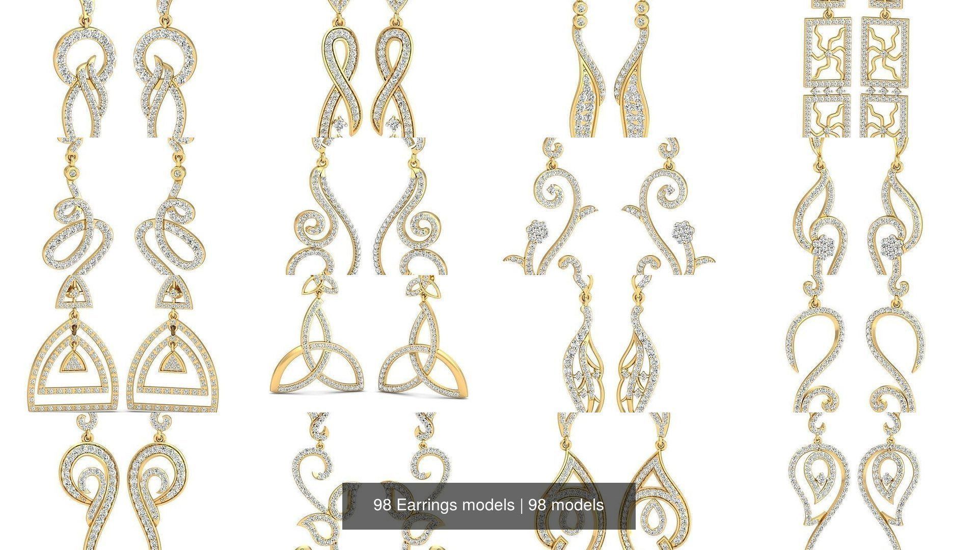 98 Earrings models 3D Model Collection_2