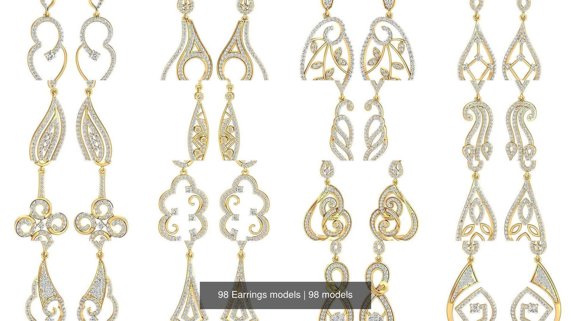 98 Earrings models 3D Model Collection_4