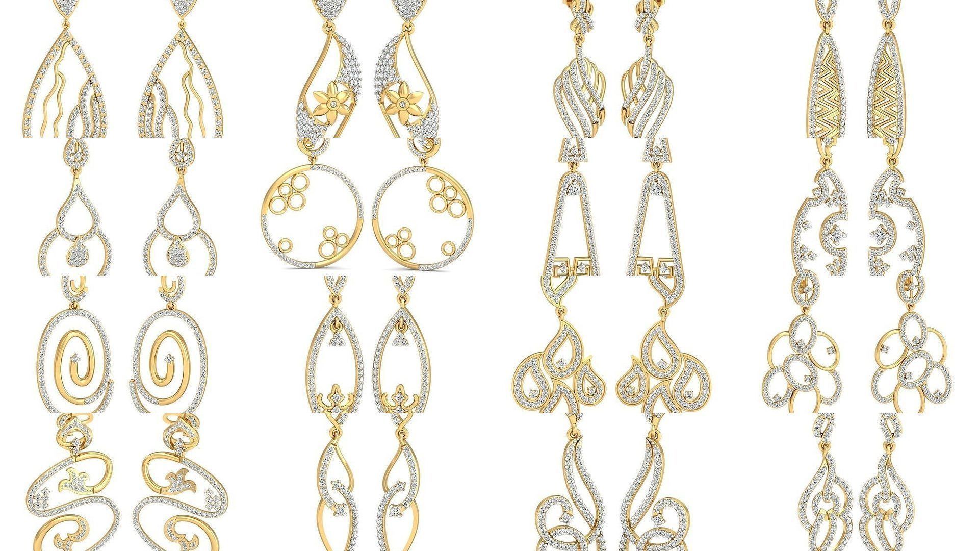 98 Earrings models 3D Model Collection_9