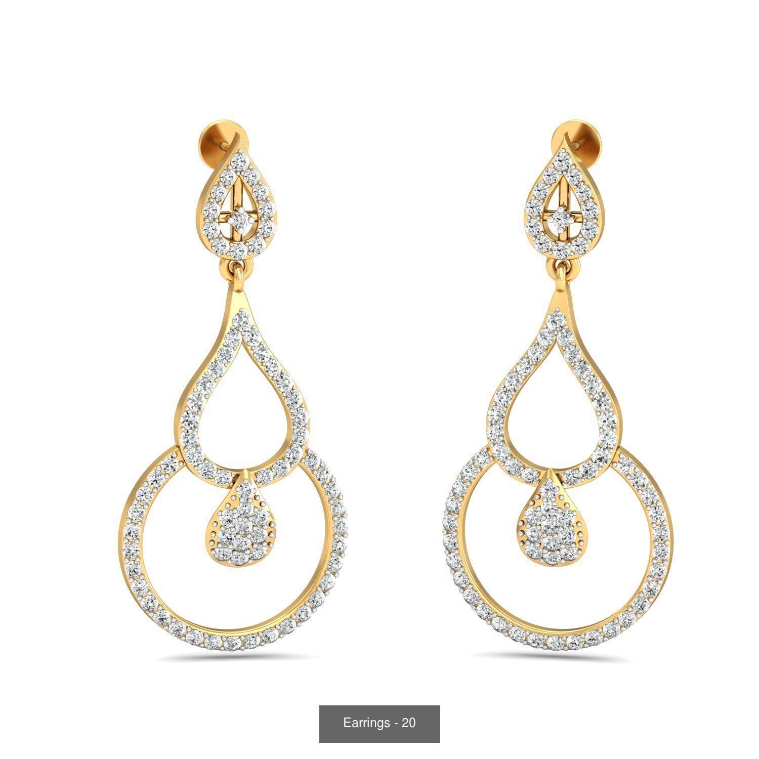 98 Earrings models 3D Model Collection_97