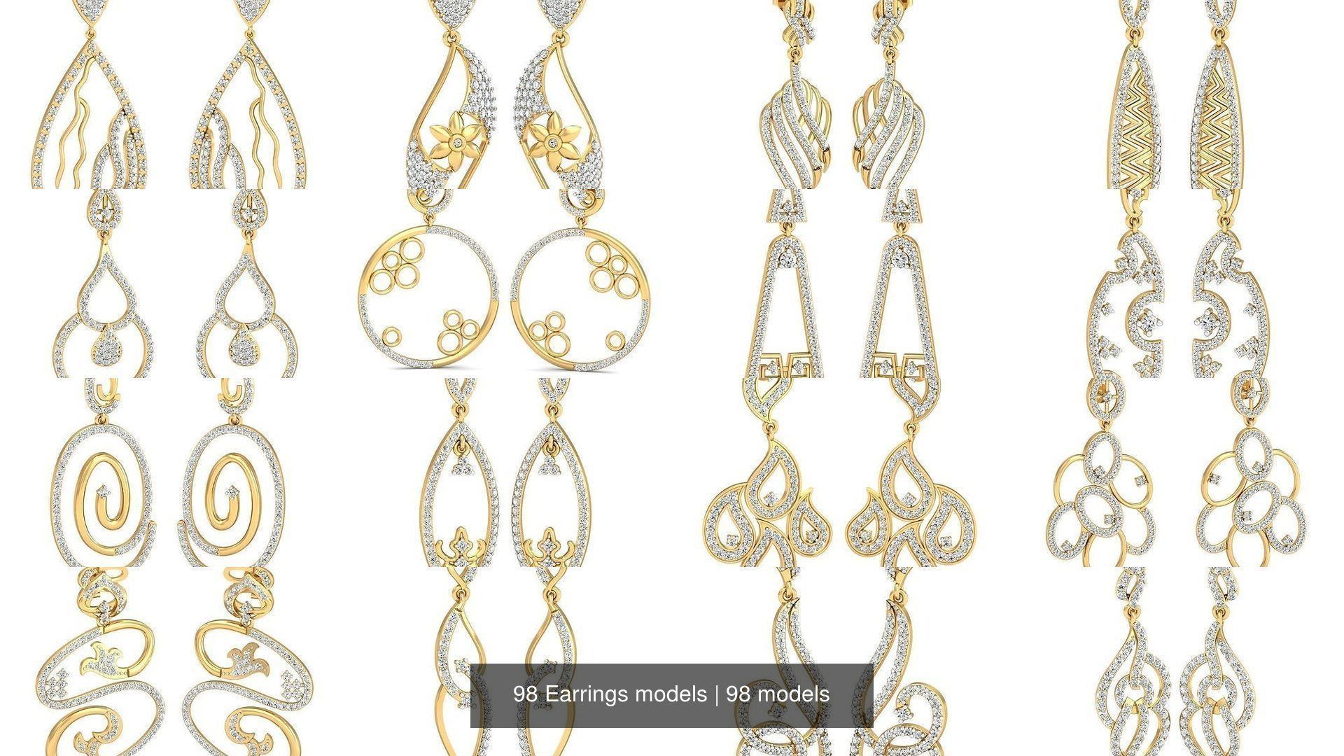 98 Earrings models 3D Model Collection_10