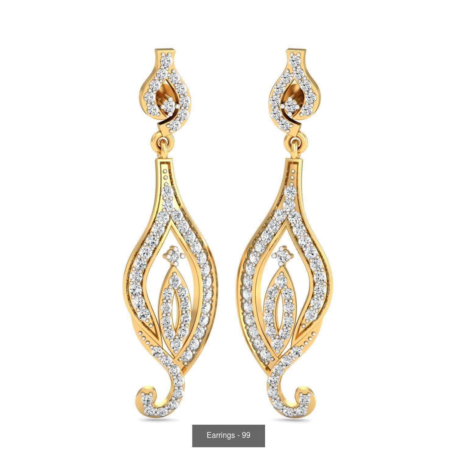 98 Earrings models 3D Model Collection_13