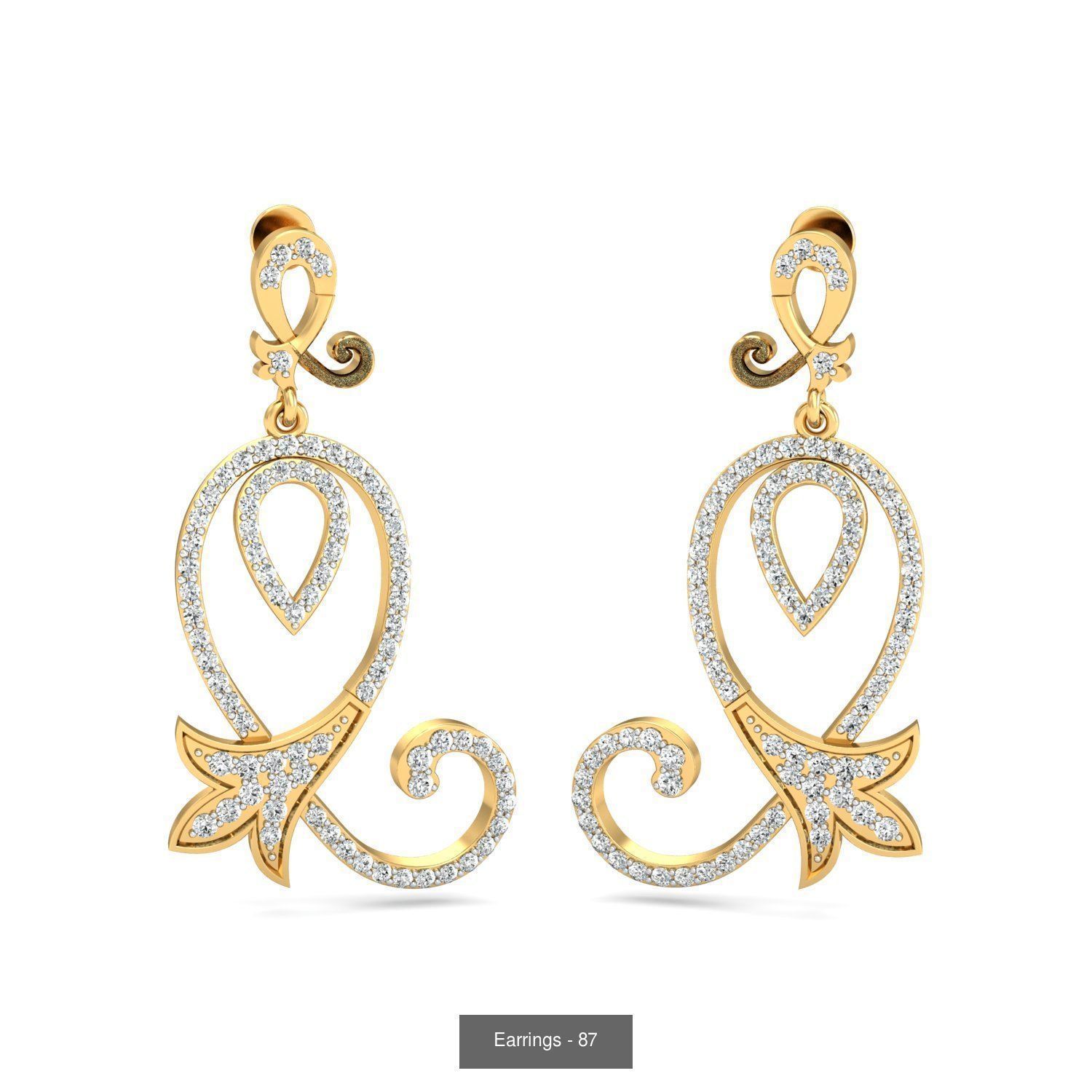 98 Earrings models 3D Model Collection_26