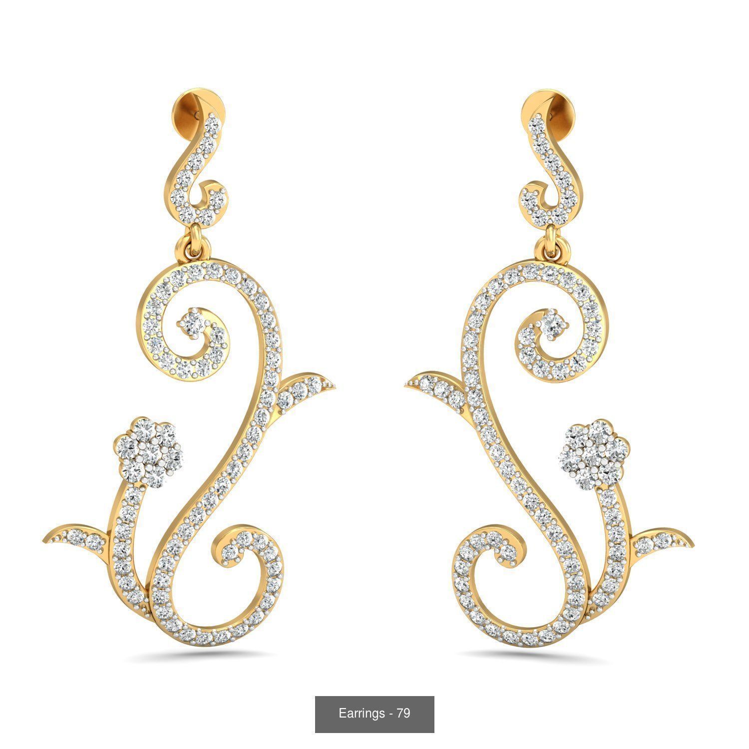 98 Earrings models 3D Model Collection_35