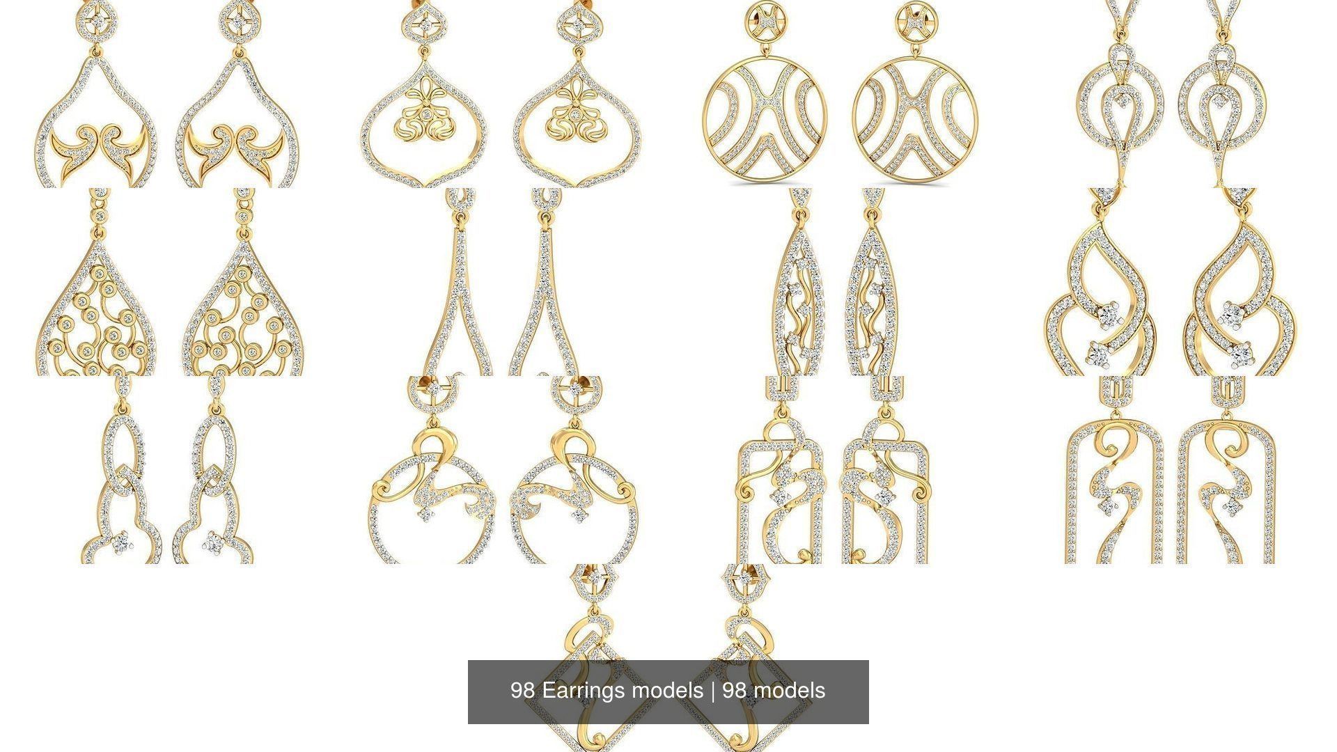 98 Earrings models 3D Model Collection_6
