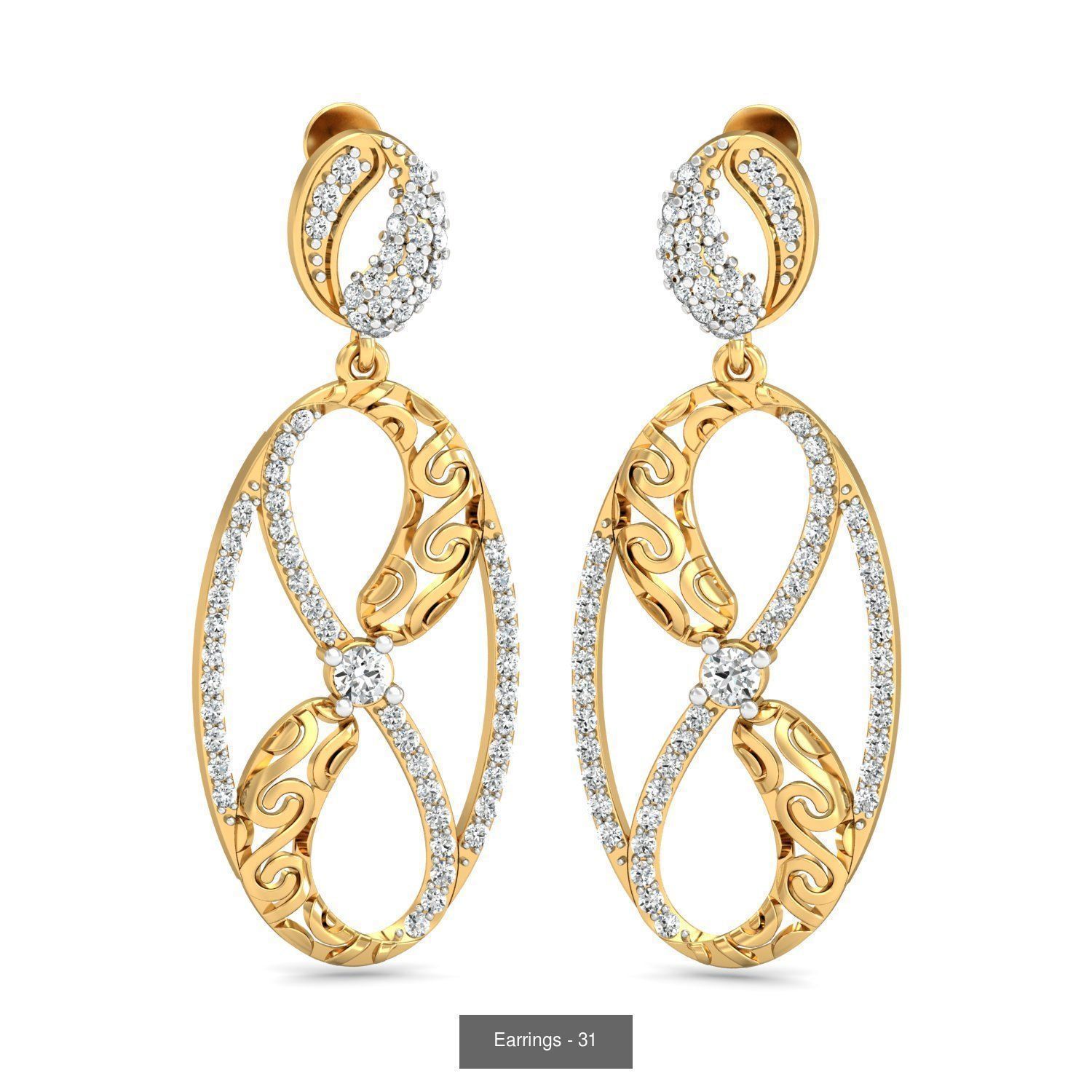 98 Earrings models 3D Model Collection_85