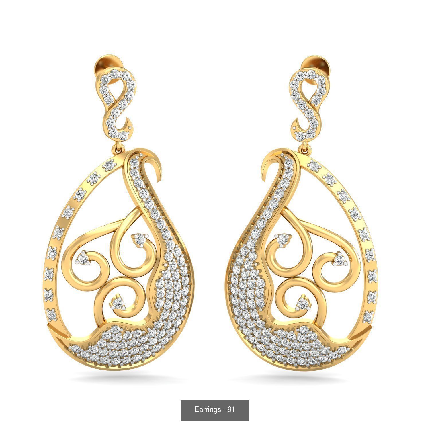 98 Earrings models 3D Model Collection_21