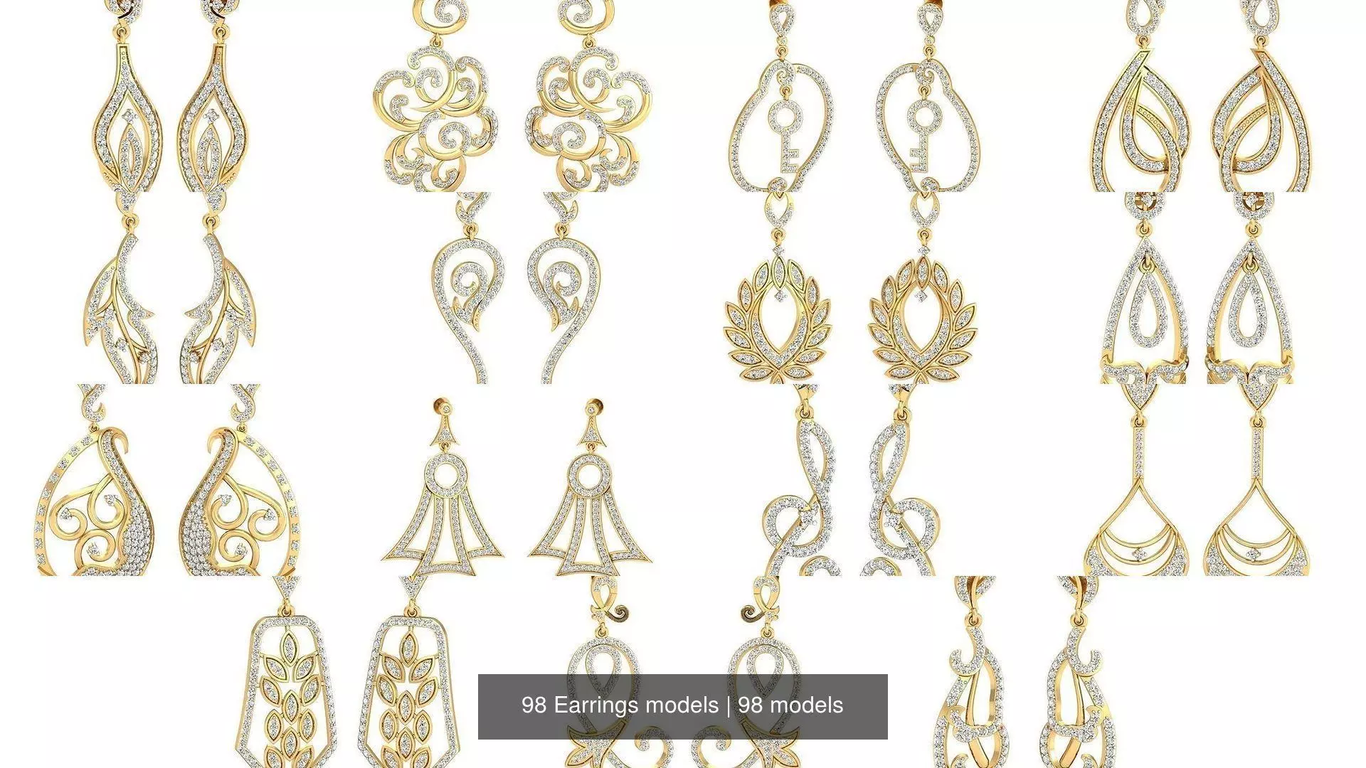 98 Earrings models 3D Model Collection_0