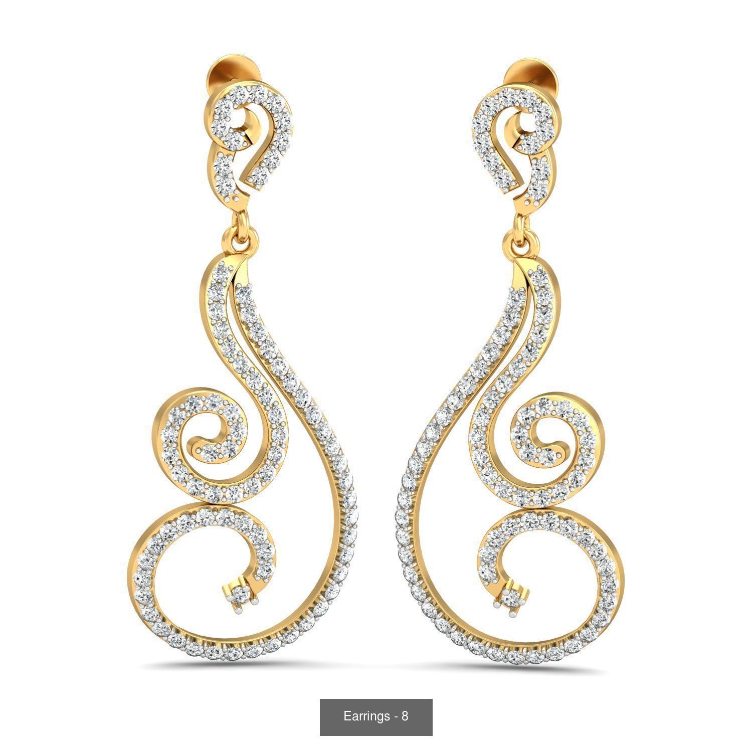 98 Earrings models 3D Model Collection_34