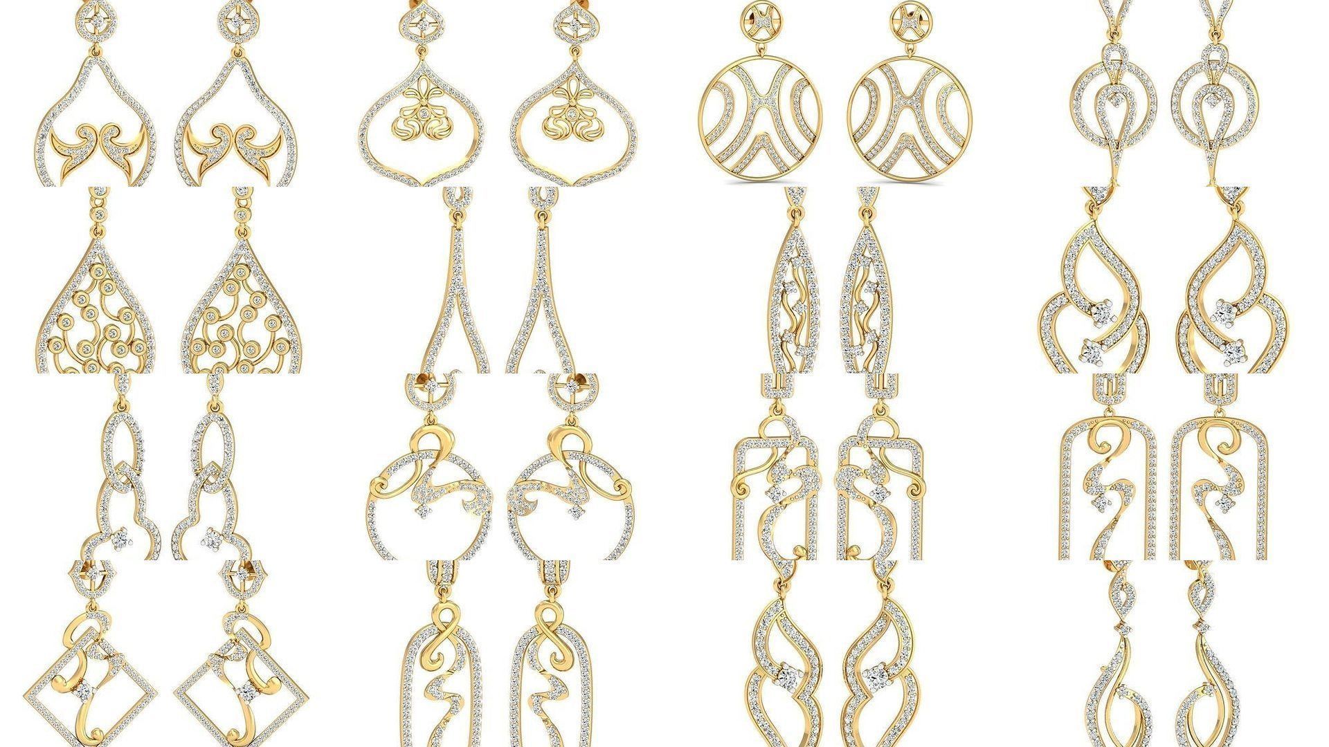 98 Earrings models 3D Model Collection_5