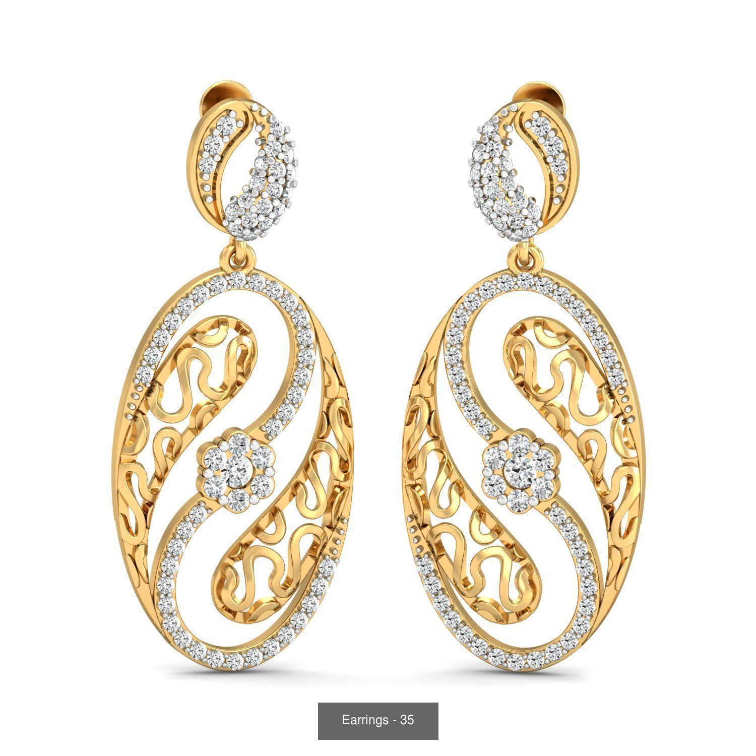 98 Earrings models 3D Model Collection_81