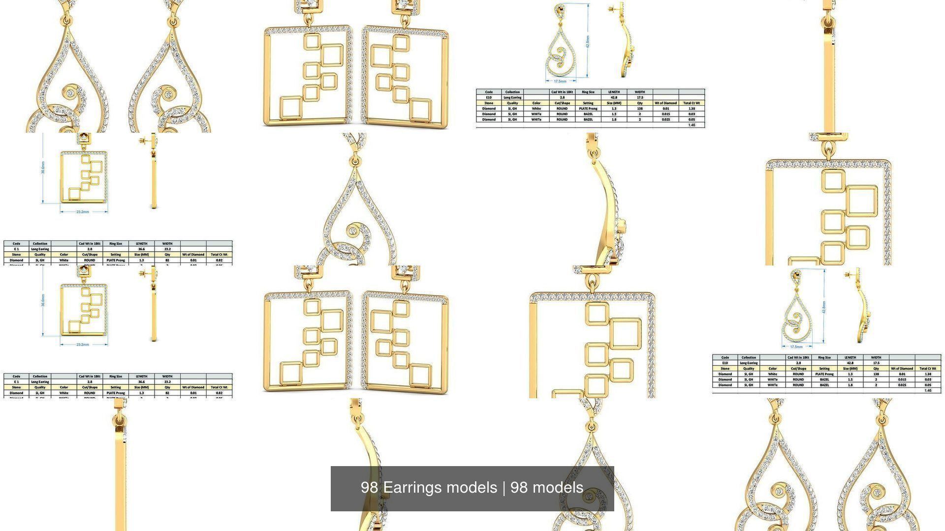 98 Earrings models 3D Model Collection_12