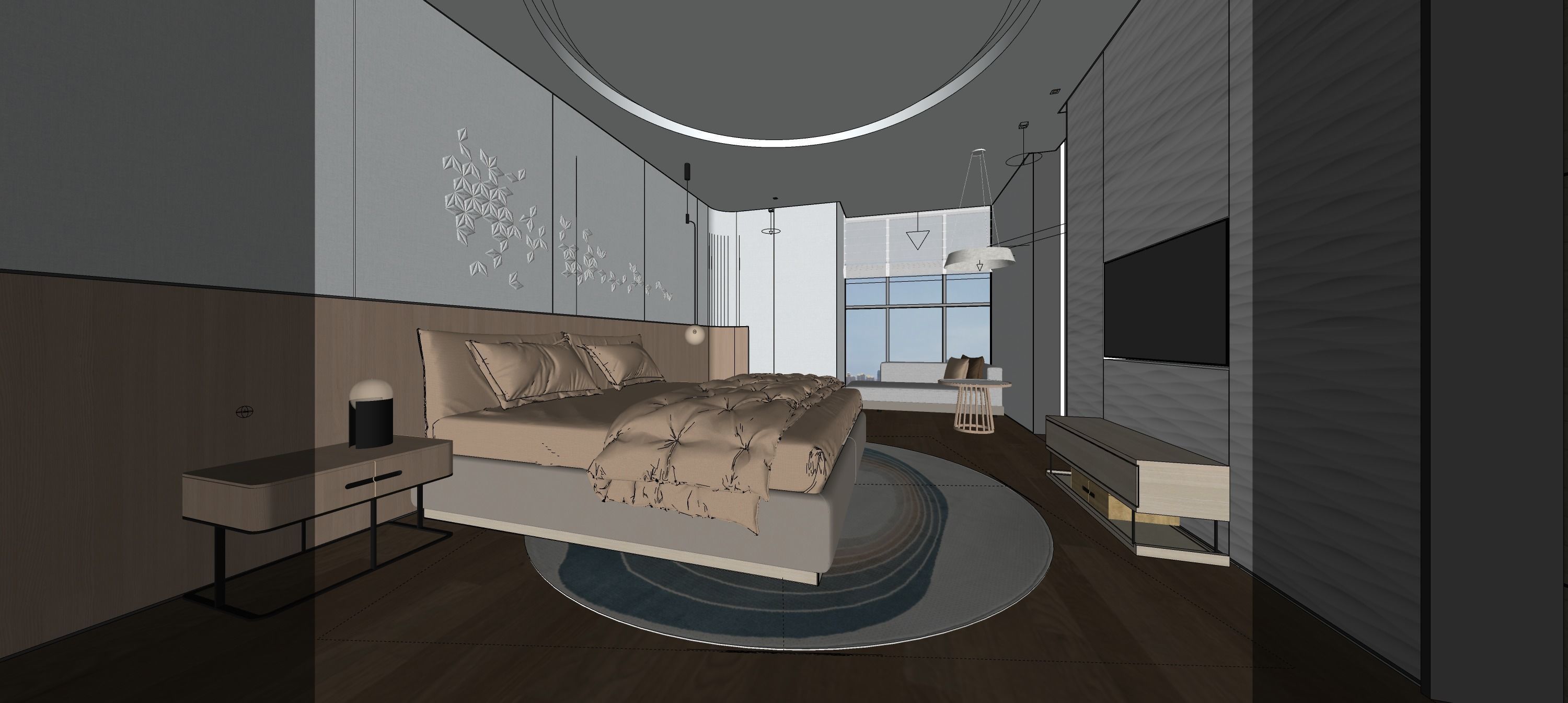 Free Hotel Room 3D SKP model Free 3D model_6