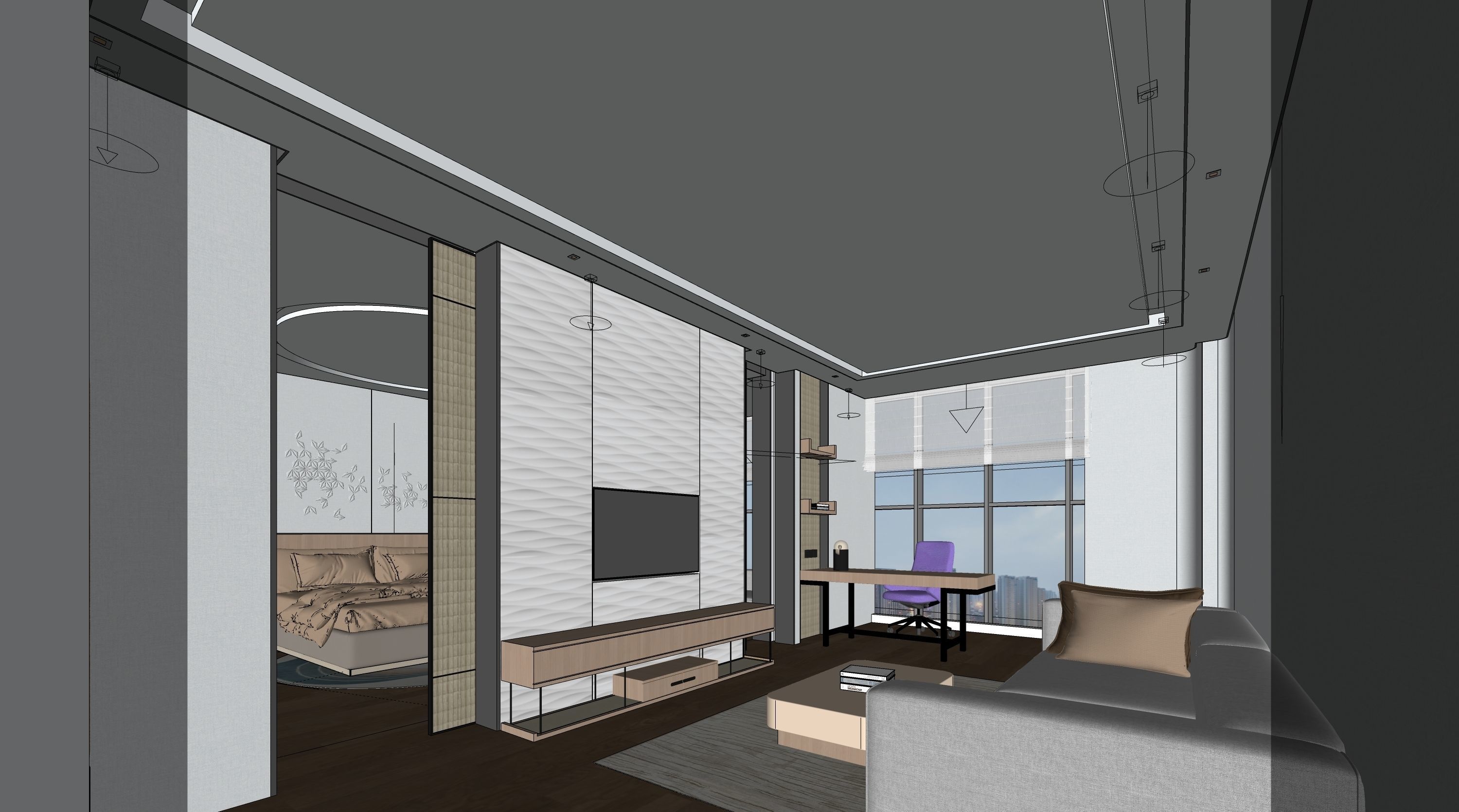 Free Hotel Room 3D SKP model Free 3D model_11