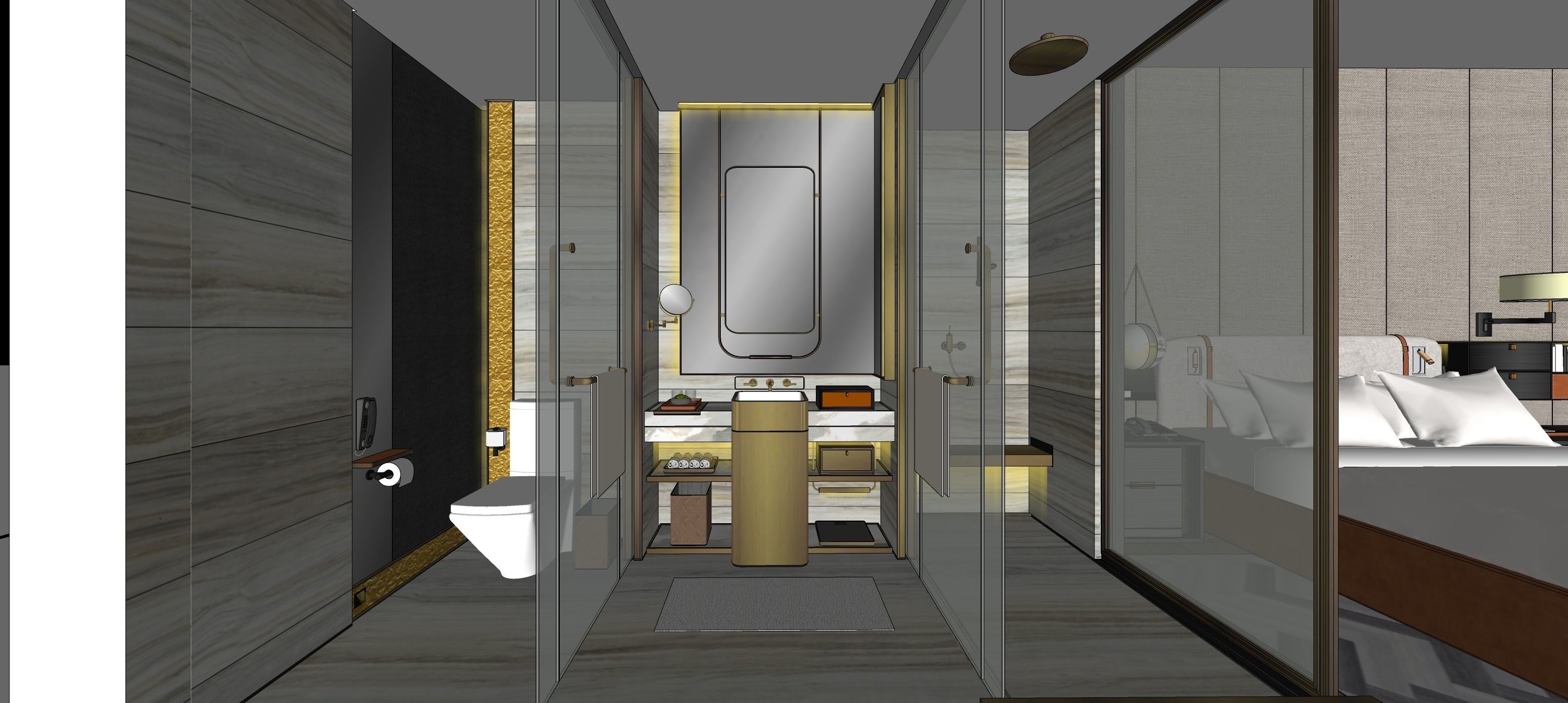 Free Hotel Room 3D SKP model Free 3D model_4