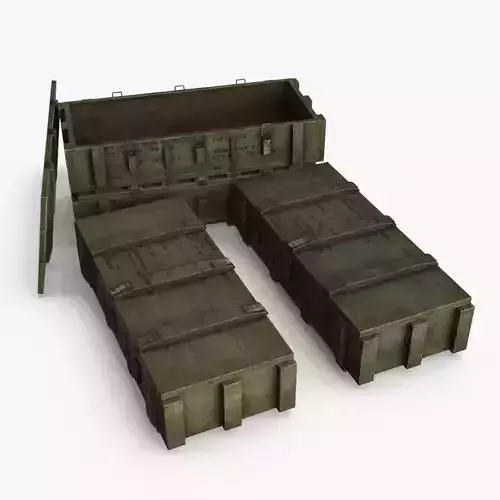 Ammo Boxes Low-poly 3D model