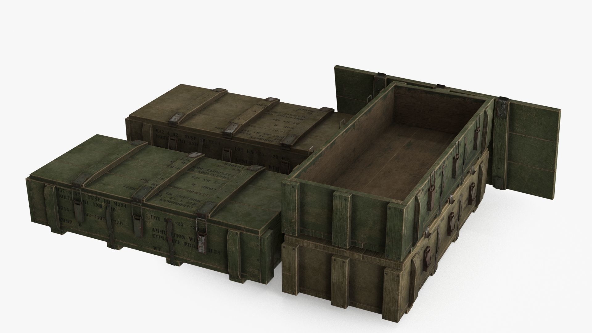 Ammo Boxes Low-poly 3D model_6