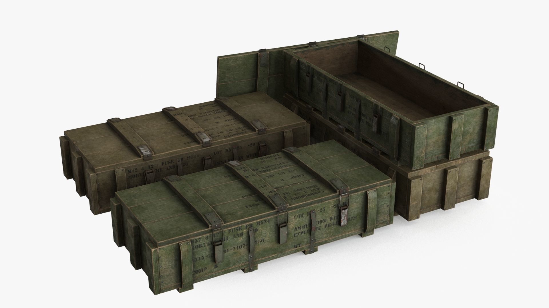 Ammo Boxes Low-poly 3D model_5