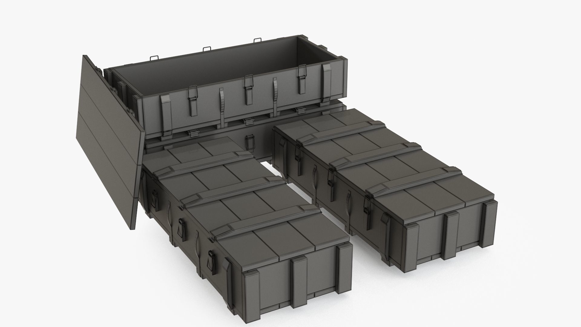 Ammo Boxes Low-poly 3D model_14