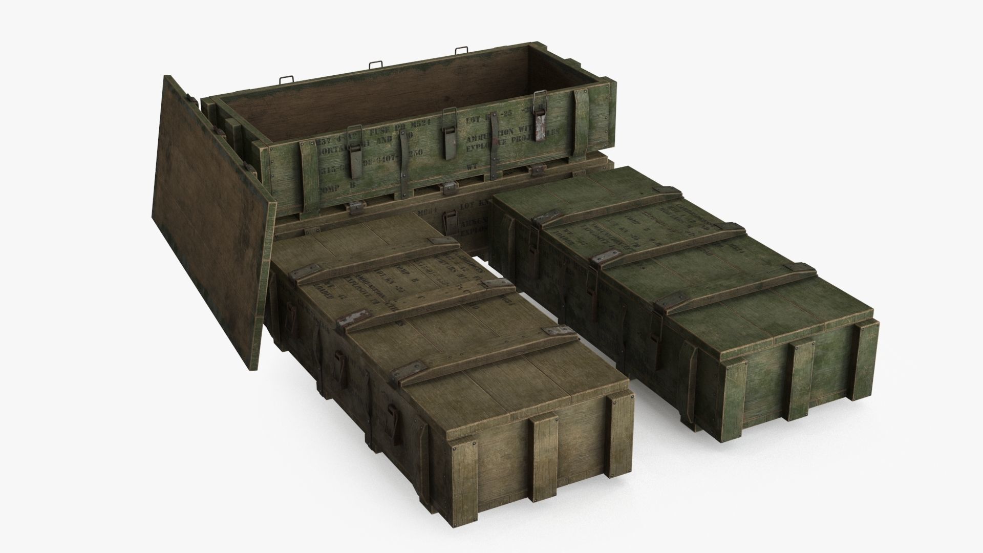 Ammo Boxes Low-poly 3D model_3