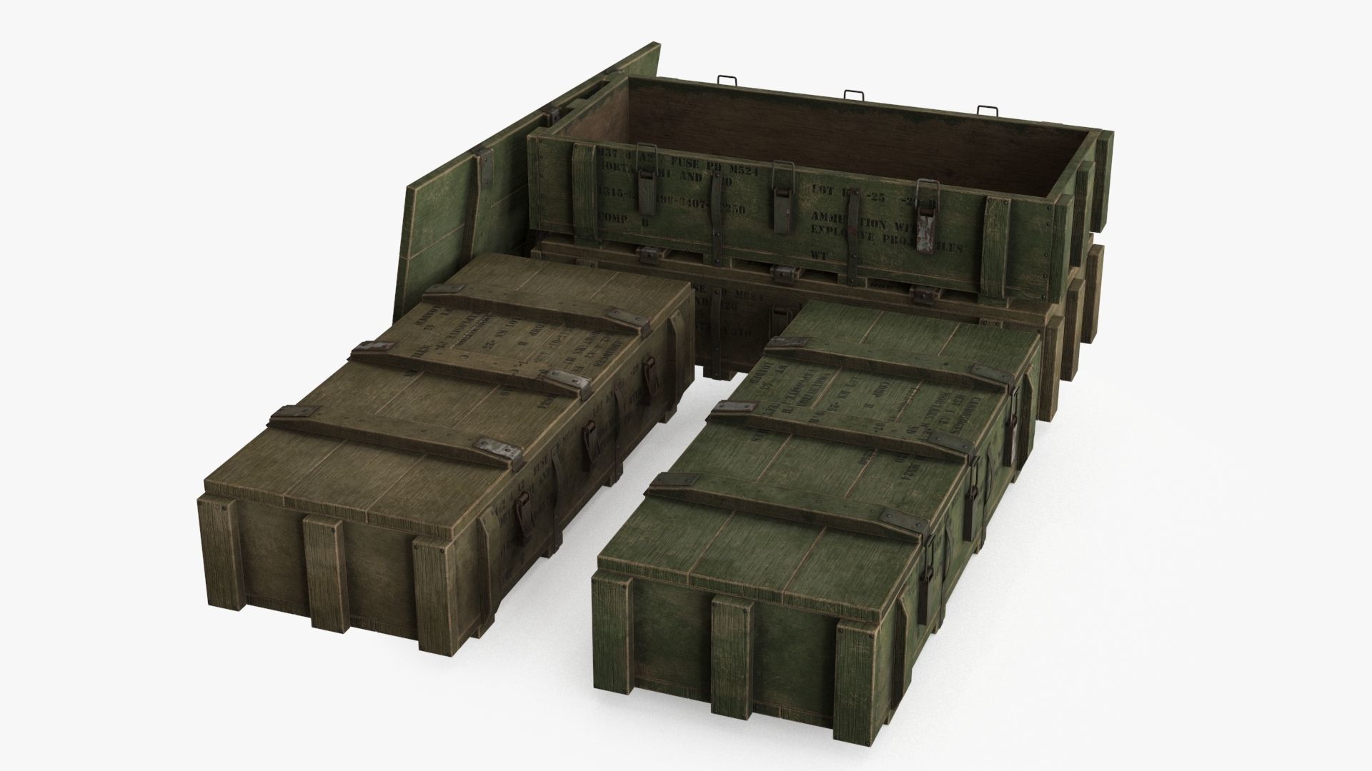 Ammo Boxes Low-poly 3D model_4
