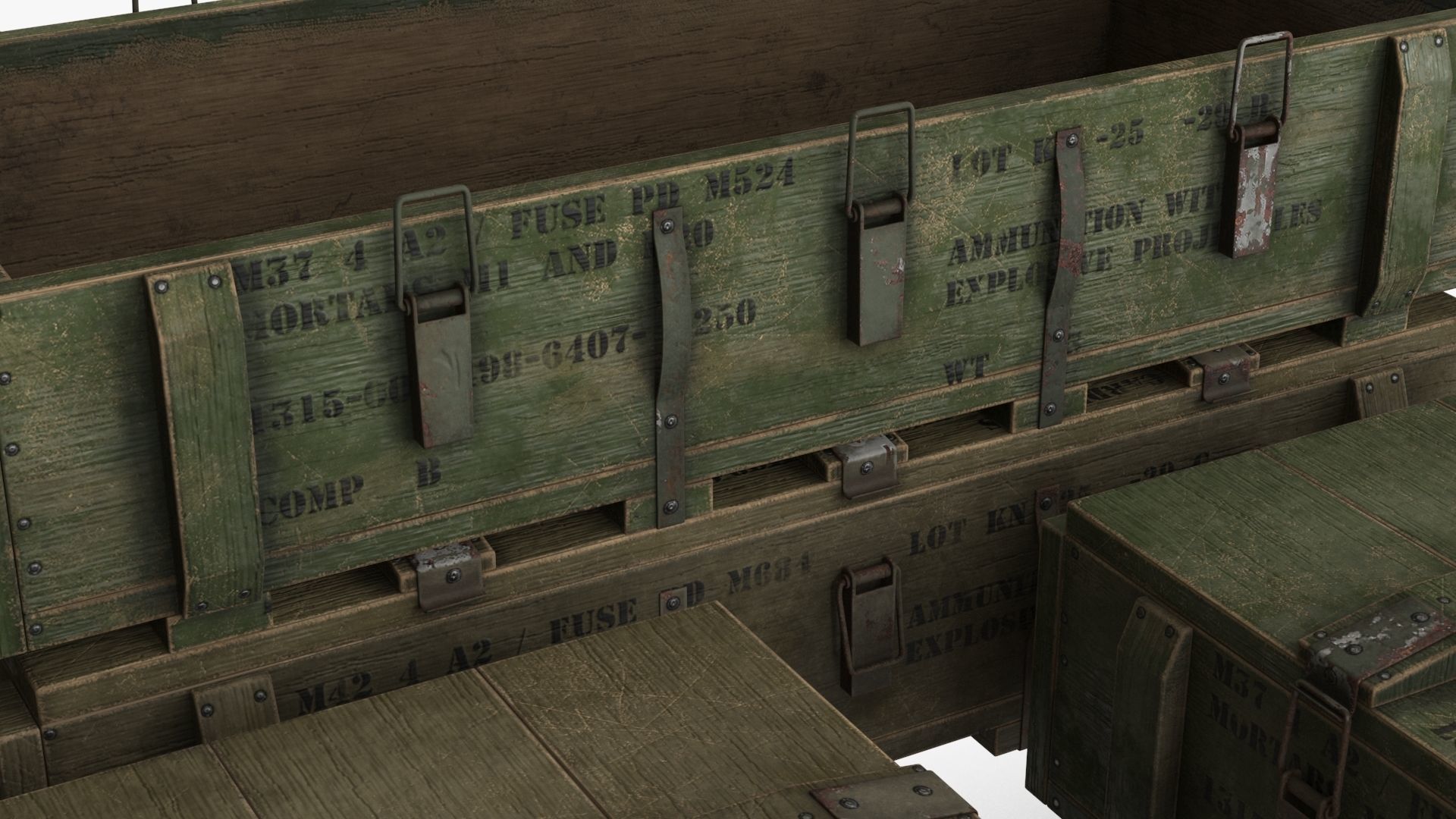 Ammo Boxes Low-poly 3D model_12