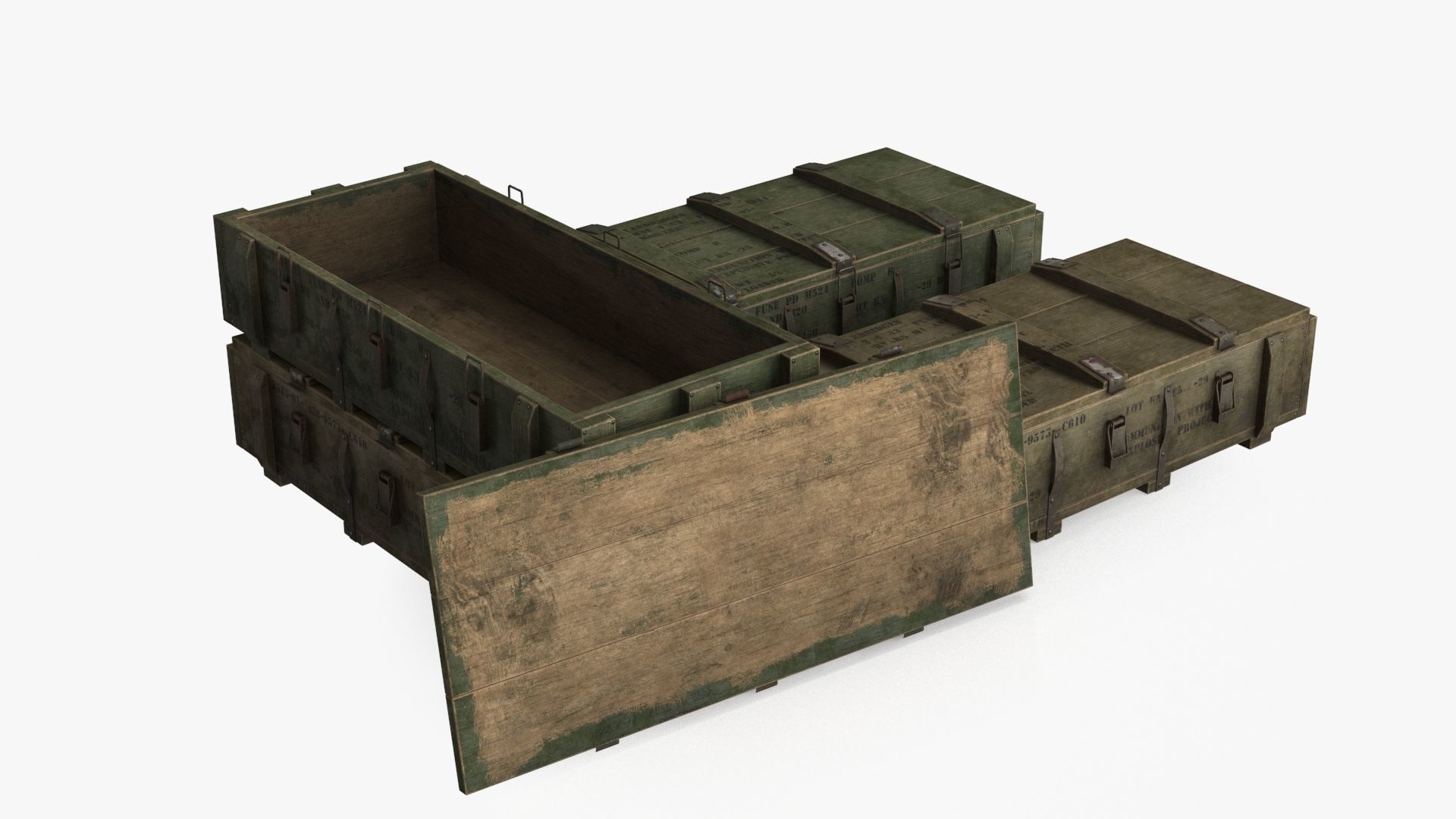 Ammo Boxes Low-poly 3D model_8