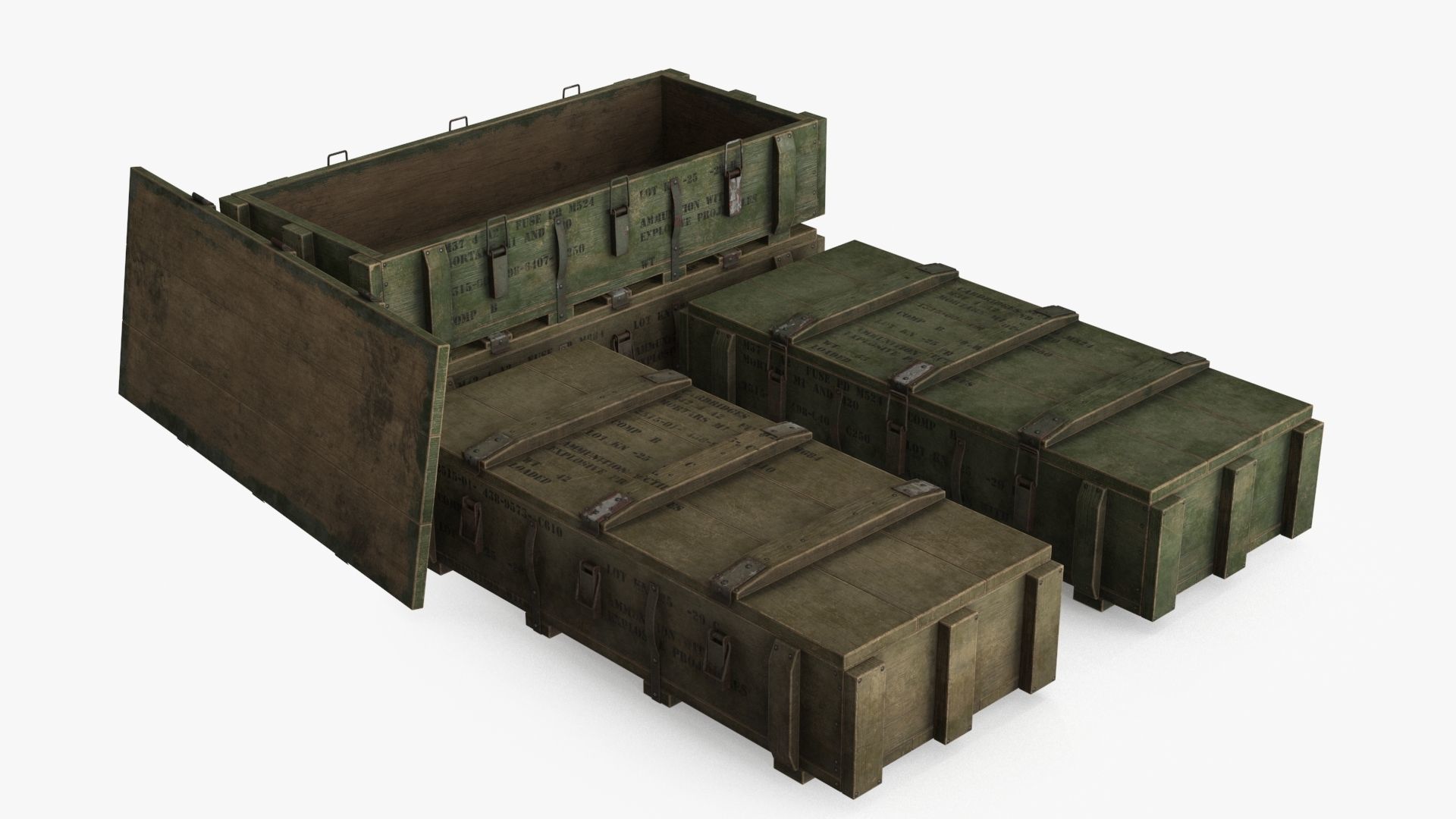 Ammo Boxes Low-poly 3D model_10