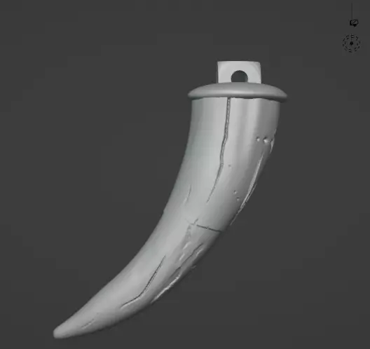 Tiger Tooth Keychain 3D print model_0