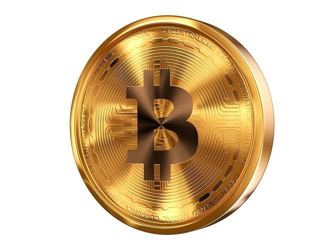BTC Bitcoin Circuit Golden 3D model
