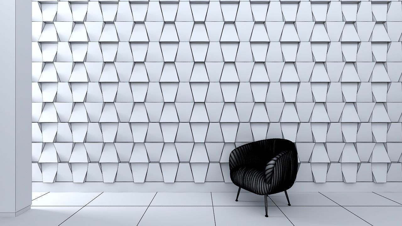 3d wall panel Low-poly 3D model_3