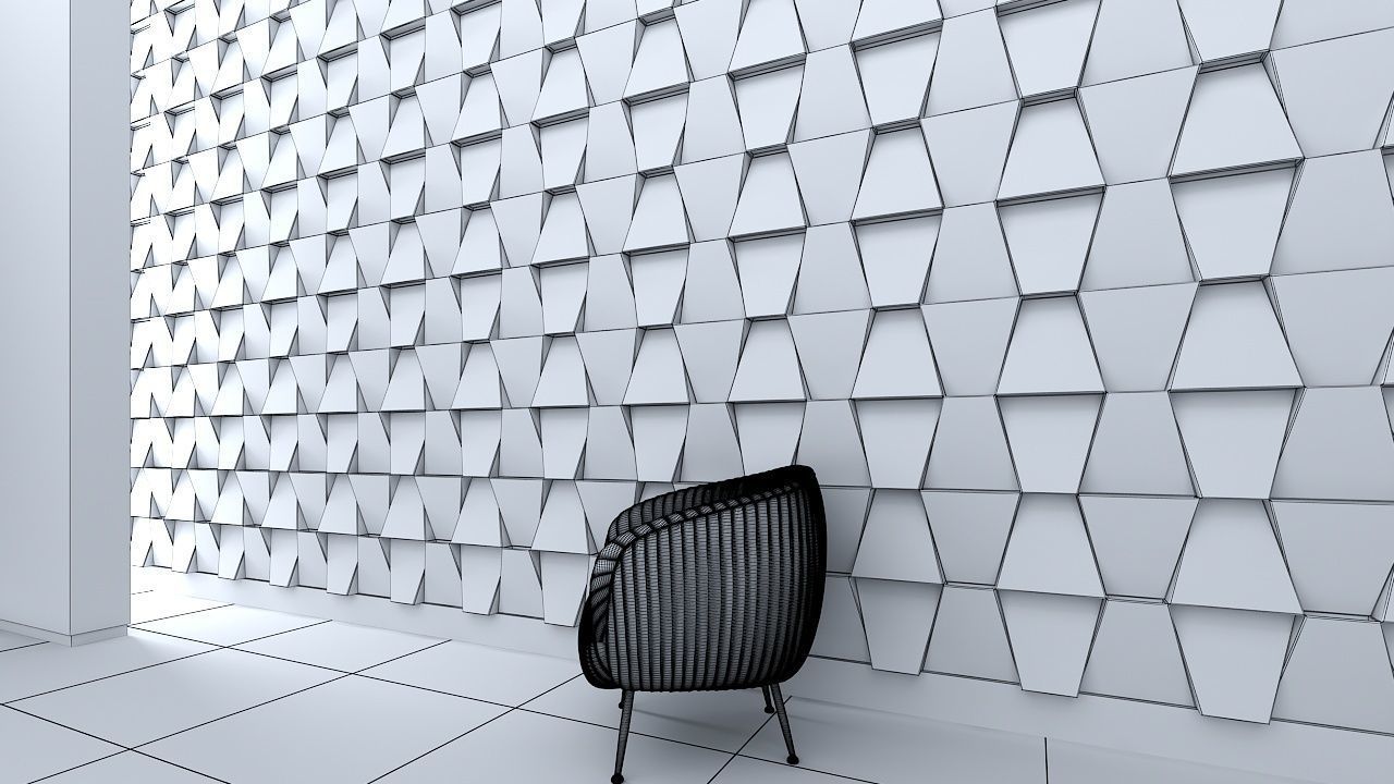 3d wall panel Low-poly 3D model_4
