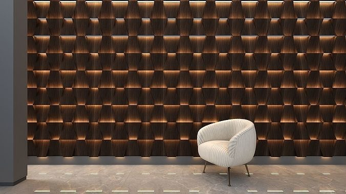 3d wall panel Low-poly 3D model