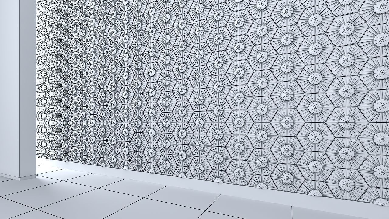 3d wall panel Low-poly 3D model_4