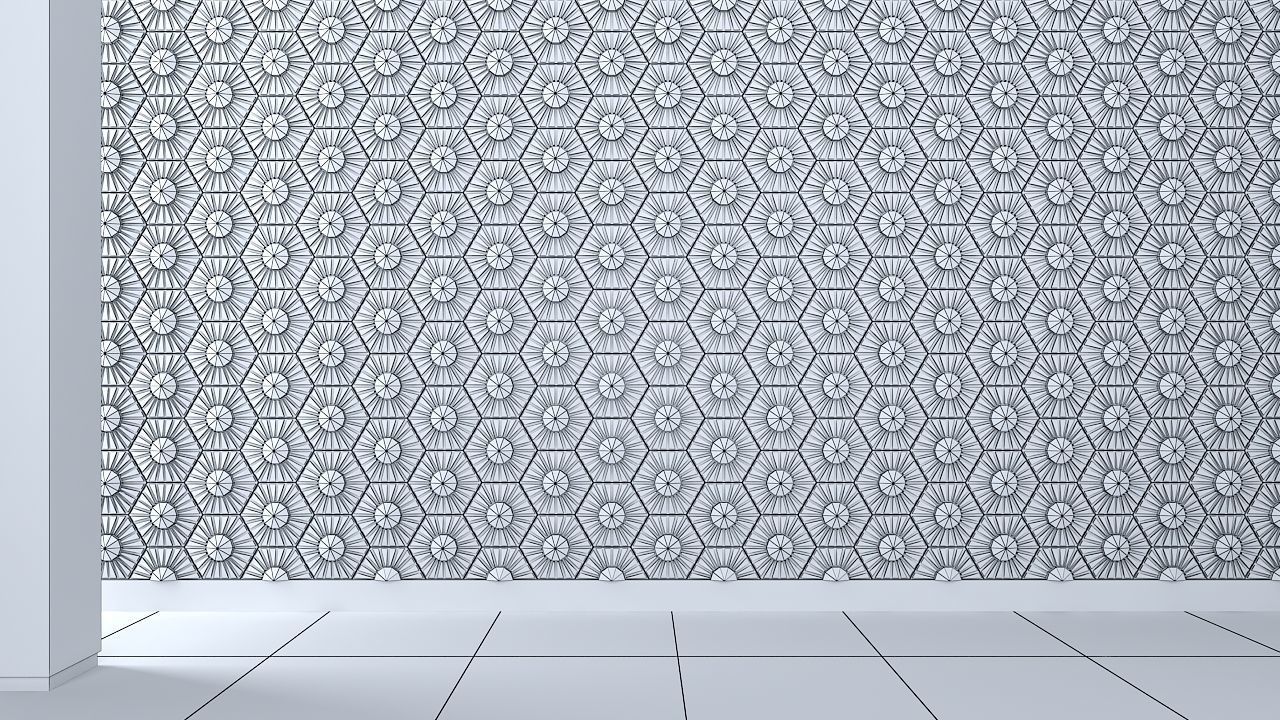 3d wall panel Low-poly 3D model_3