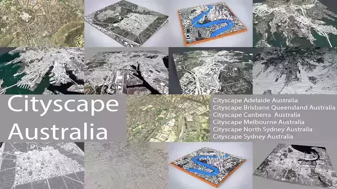 6 Cityscape in Australia 3D Model Collection