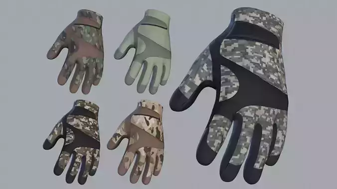 Gloves 02 Low-poly 3D model