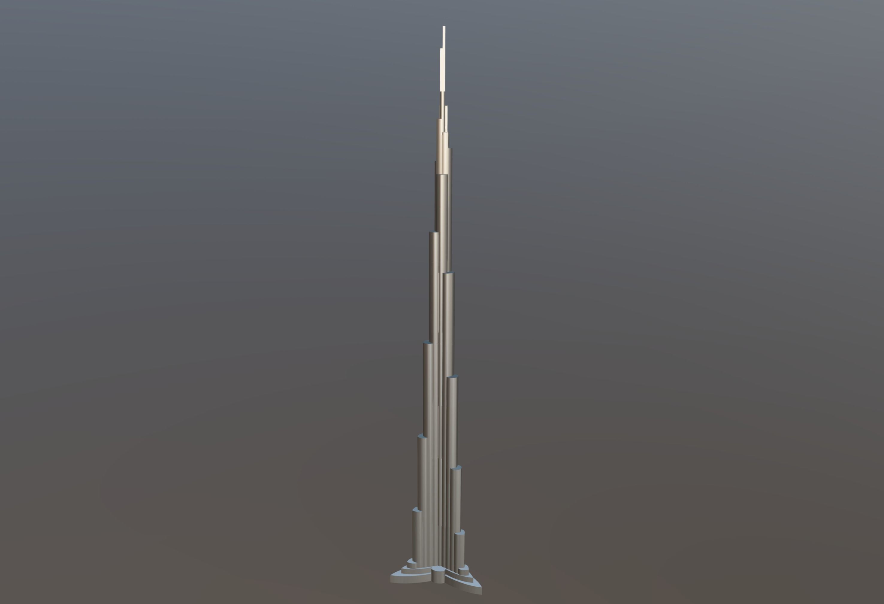 Burj Khalifa Low-poly 3D model_6